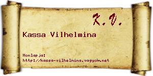 Kassa Vilhelmina névjegykártya